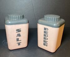 Vintage Pink/Gray Plastic Salt And Pepper Shakers LUSTRO WARE picture