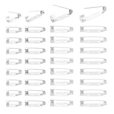 200 Pcs Brooch Pin Backs Metal Bar Pins Backs 15/20/25/30mm picture