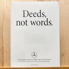 1991 Mercedes Benz Deeds Not Words Vintage Print Ad Car Auto Advert Garage Art picture