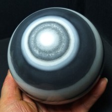 TOP 1642G 99mm Natural Gobi agate eyes Agate Stone Sphere Ball Healing BA3369 picture