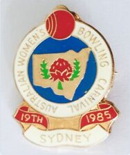 Sydney 1985 Australian Womens Bowling Carnival Club Badge Pin Rare (L36) picture