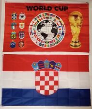 2 FLAGS: 1 GENERIC WORLD CUP FLAG + 1 CROATIA (3X5 FT) FLAG ($35) picture