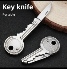 Mini All TITANIUM Pocket Folding Blade Knife Outdoor Camping L Keychain Tool picture