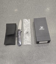 Kansept hel Qilin Damascus steel blade lighting strike anodized titanium handle  picture