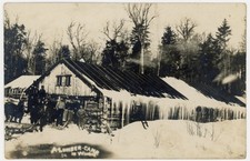 c1910 Pacific Northwest Lumber Camp Winter RPPC Loggers Horses Washington Idaho picture