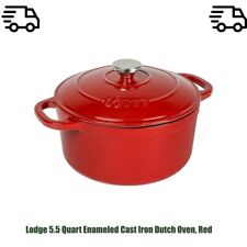 Lodge 5.5 Quart Enameled Cast Iron Dutch Oven, Red picture