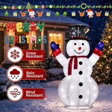 4FT Lighted Christmas Snowman Foldable w/ LED for Christmas Yard Party Decor picture