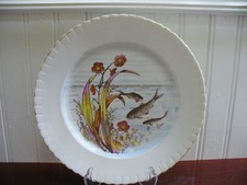 Vintage Handpainted Porcelain Flower and Fish Motif Accent Plate  picture