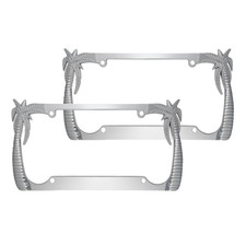 Bdk Heavy Duty Rust-Proof Stainless Steel Chrome License Plate Frame - Tropical picture