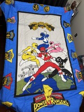 Vintage Mighty Morphin Power Rangers Blanket Twin Sz Comforter 1994 Saban Ent picture