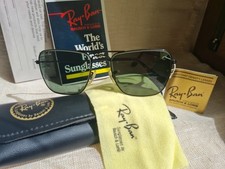 N.O.S RAY BAN BL USA BAUSCH&LOMB BLACK CHROME CARAVAN SMALL-NEVER WORN WITH CASE picture
