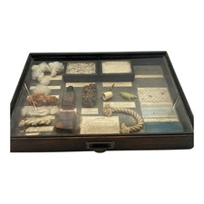 Antique Shadow Box Display Drawer W/Cotton Products Philadelphia Museum Quality picture