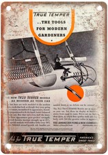 Vintage 1937 True Temper Garden Tools Ad Reproduction Metal Sign Z213 picture