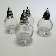 Vintage Candlewick Imperial Glass Set Of Four Salt and Pepper Shakers Metal Top picture