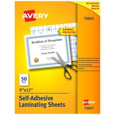 Avery Clear Laminating Sheets, 9 x 12, Permanent Self-Adhesive, 50 picture
