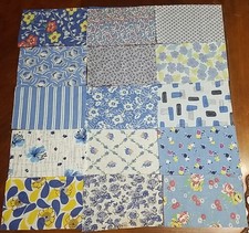 Antique Feedsack Samples, 15 Blue, 8