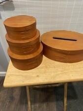 Vintage Shaker Style Bentwood Nesting Boxes Set of 4 Handcrafted Al Huls picture