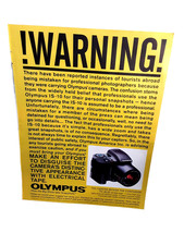 Olympus IS-10 1995 Vintage Camera Yellow Warning Ad picture