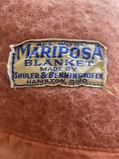 Vtg Mariposa Wool FULL Bed Blanket Peach Pink Satin Trim Mid Century 72 x 82 USA picture