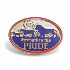 Strengthen The Pride - Lions Clubs International - Lion Scene - Vintage Pin picture
