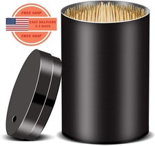 Dispensador de palillos de dientes de metal acero inoxidable, contenedor con 500 picture