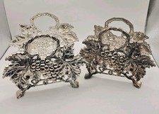 Godinger Silver Plate Grapevine Grape & Leaf Napkin And Knife Holder. picture