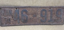 1934 Jefferson County Kansas License Plate #46-919 Rusty Man Cave picture
