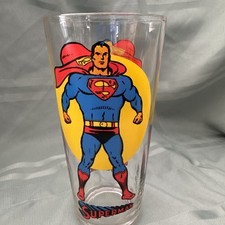 Vintage 1976 Pepsi DC Comics Super Series Superman 16 Ounce Drinking Glass picture