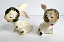 Vintage Bunny Rabbits Salt & Pepper Shakers Japan Anthropomorphic Cottagecore picture