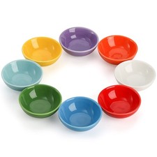 ZENFUN Set of 8 Ceramic Pinch Bowls Set, 3.5 Oz Porcelain Round Mini, Red picture