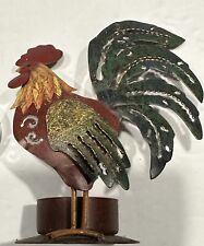 Metal Rooster Tea Lite Candle Holder  4.5” Country Kitchen Farmhouse Home Decor picture