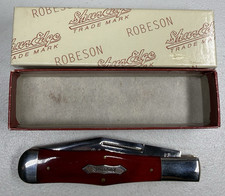 Vtg Robeson ShurEdge Demonstrator 612118 Smooth Bone Folding Knife 2002 & Box picture