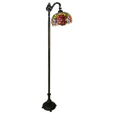 Rose Tiffany Stained Glass Shade & Floor Lamp Base picture
