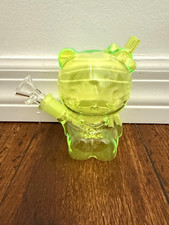 4.25” Premium Glass Water Pipe Mini Hello Kitty Yellow picture