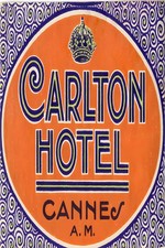 Vintage Carlton Hotel Cannes Poster - France 🇫🇷 - 1920s Style - 24x36” - picture