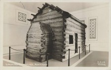 LINCOLN'S BIRTHPLACE CABIN REAL PHOTO POSTCARD HODGENVILLE KY KENTUCKY 1947 RPPC picture