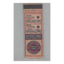 1920s-1930s Matchbook Cover California's Oldest Ford Auto Dealer Wm. L. Hughson picture