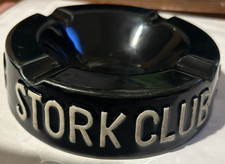 Vintage Stork Club Ash Tray Black with White Raised Letters 1940's-1950's  picture