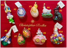 Christopher Radko Easter Ornaments Lot of 10. Used/Excellent Condition 1997-2002 picture