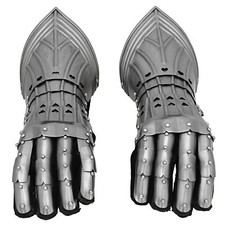 18GA Knight Finger Gauntlets Armor Gloves Steel Medieval Late Gothic Costume new picture