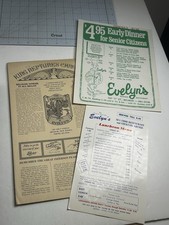 Vintage Evelyn's Seafood Restaurant Menus Belmar NJ Lot Paper Ephemera 1960s 70s picture