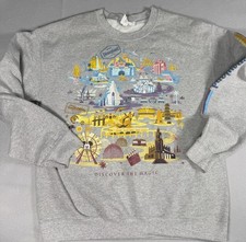 Disney Parks Disneyland Discover the Magic Park Map Crewneck Sweatshirt Medium picture