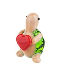 Ganz Miniature Glass TURTLE Holding HEART Collectible Figurine 1
