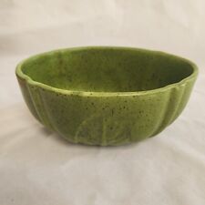 HAEGER Planter Leaf Pottery Bowl Green Glaze Black Speckle Splatter 231 USA READ picture