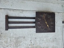 Antique 1920's Arts & Crafts Wooden Wood ( national clock co. ) Wall Clock picture