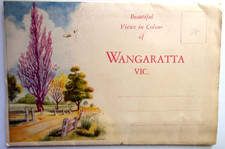 Wangaratta Victoria~Vintage Valentine Souvenir View Folder~ 9 colour views picture