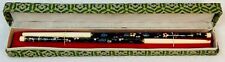 New Vintage Cloisonne Chinese Chopsticks floral enamel with box Green 8.5