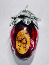 Vintage Avon Strawberry Fair Charisma Perfume Bottle 1/8 Fl Oz Red Glass EMPTY picture