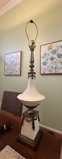 Vintage Stiffel Italian Regency Large Porcelain Brass Finish Tall Table Lamp picture
