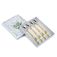 Lily of the Valley Teaspoon Set Stainless Steel Spoons with Ceramic Handle picture
